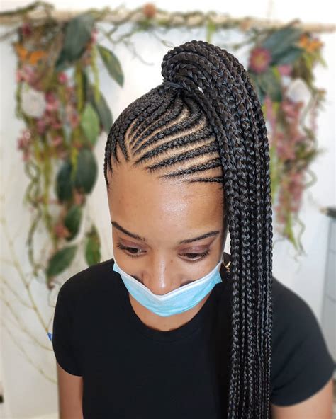 braiding styles ponytail